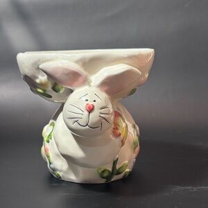 Ceramic Bunny Planter/candy dish/soap holder